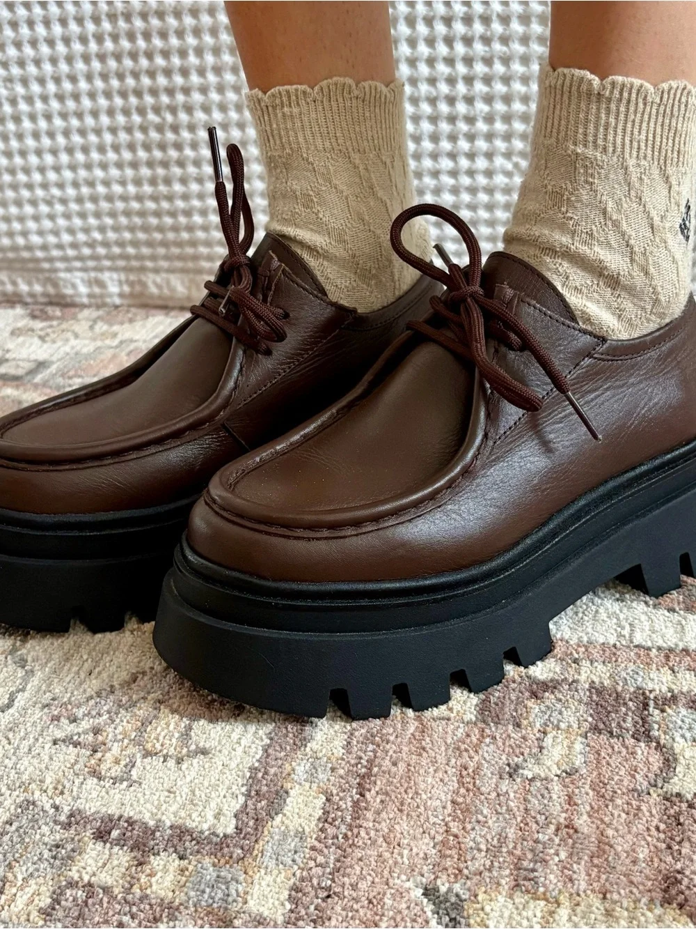 ALOHAS Tycoon Loafer in Brown - Chunky Lug Sole Loafer